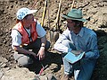 Beth Ellis, project leader for Castle Rock, and Bob Raynolds contemplate the geology of the area.