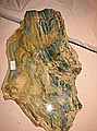 Petrified Swamp Bog\nApprox 14 mya\nTrout Creek Formation (11-14 mya)\nWood, algae and swamp debris were covered over and petrified together. Minerals seeping in for millions of years created the color.\nJohnson Lapidary\nSparks, NV