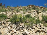 Looking up at quarry near base